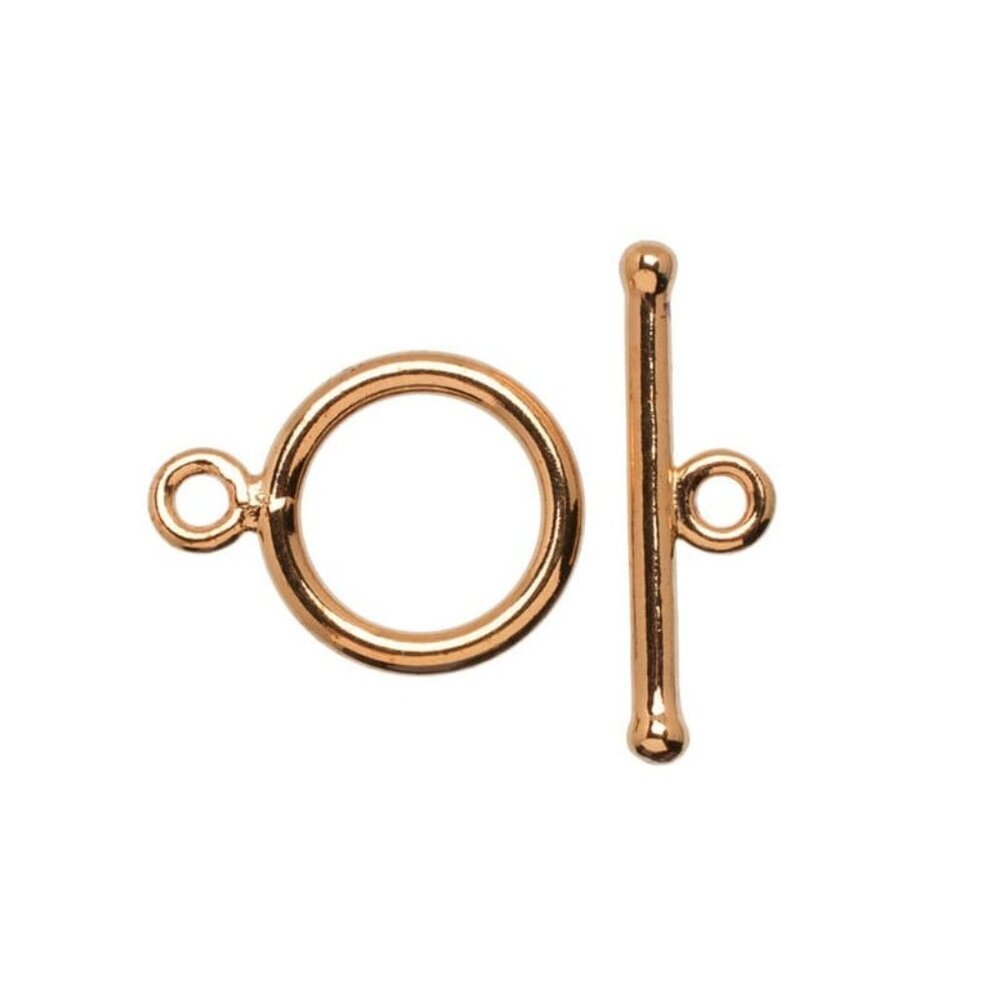 14K Gold Plate Small Round Toggle Clasp--Gold Elegance by Cousin Corporation